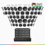 NightChroma<sup>TM</sup> NCK800 – 4K 64 Channel PoE Security System with 24 Bullet & 24 Turret Cameras, Acme Color Night Vision, 3840 × 2160 @ 30fps, Human & Vehicle Detection, Siren & Strobe Alarm, Two-Way Audio, All-Metal Housing
