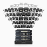 HZ804 - 4K 64 Channel 48 Cameras PoE Security System, 4X Optical Zoom, 2.8 - 12 MM Motorized Varifocal Lens, Smart Dual Light Night Vision, Motion Detection 2.0, Built-in Microphone, Siren & Strobe Alarm, Upgraded Version