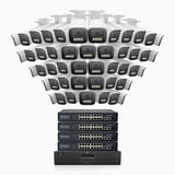 HZ804 - 4K 64 Channel 48 Cameras PoE Security System, 4X Optical Zoom, 2.8 - 12 MM Motorized Varifocal Lens, Smart Dual Light Night Vision, Motion Detection 2.0, Built-in Microphone, Siren & Strobe Alarm, Upgraded Version