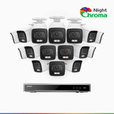 NightChroma<sup>TM</sup> NCK800 – 4K 16 Channel 16 Cameras PoE Security System, f/1.0 Super Aperture, Color Night Vision, 2CH 4K Decoding Capability, Human & Vehicle Detection, Intelligent Behavior Analysis, Built-in Mic, 124° FoV , All-Metal Housing