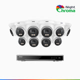 NightChroma<sup>TM</sup> NCK800 – 4K 16 Channel 10 Cameras PoE Security System, f/1.0 Super Aperture, Color Night Vision, 2CH 4K Decoding Capability, Human & Vehicle Detection, Intelligent Behavior Analysis, Built-in Mic, 124° FoV, , All-Metal Housing
