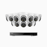 H800X - 4K 16 Channel 12 Cameras PoE Security System, 1/1.8'' BSI Sensor, f/1.6 Aperture (0.003 Lux), Siren & Strobe Alarm,Two-Way Audio, Human & Vehicle Detection, Perimeter Protection, Works with Alexa