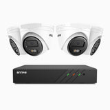 H500 - 3K Super HD 8 Channel 4 Cameras PoE Security System, Smart Dual Light Night Vision, 3072 × 1728 @ 20fps, Smart Human & Vehicle Detection, Built-in Microphone, IP67