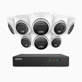 H500 - 3K Super HD 8 Channel 8 Cameras PoE Security System, Smart Dual Light Night Vision, 3072 × 1728 @ 20fps, Smart Human & Vehicle Detection, Built-in Microphone, IP67