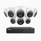 H500 - 3K Super HD 8 Channel 8 Cameras PoE Security System, Smart Dual Light Night Vision, 3072 × 1728 @ 20fps, Smart Human & Vehicle Detection, Built-in Microphone, IP67