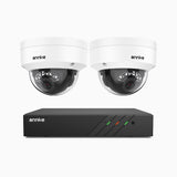 H500 - 3K 8 Channel 2 Cameras PoE Security System, Smart Dual Light Night Vision, 3072 × 1728 @ 20fps, Smart Human & Vehicle Detection, Built-in Microphone, IP67