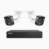 H500 - 3K 8 Channel 2 Cameras PoE Security System, Smart Dual Light Night Vision, 3072 × 1728 @ 20fps, Smart Human & Vehicle Detection, Built-in Microphone, IP67
