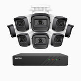 H300 - 2K 3MP 8 Channel 8 Cameras PoE Security System, EXIR 2.0 Night Vision, Motion Detection, H.265+, IP67 Waterproof