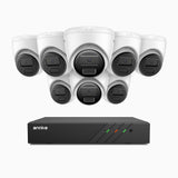 H300 - 2K 3MP 8 Channel 8 Cameras PoE Security System, EXIR 2.0 Night Vision, Motion Detection, H.265+, IP67 Waterproof