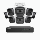 H300 - 2K 3MP 8 Channel 8 Cameras PoE Security System, EXIR 2.0 Night Vision, Motion Detection, H.265+, IP67 Waterproof