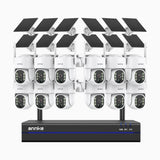 WBS400 - 4MP 16 Channel 12 Battery Cameras Outdoor Wireless NVR Security System, 2.4G & 5.8G Dual-Band WiFi, Motion Detection, Two-Way Audio, Battery & Solar Powered, 270° Pan & 90° Tilt, Cloud & Max. 256 GB Local Storage, Works with Alexa