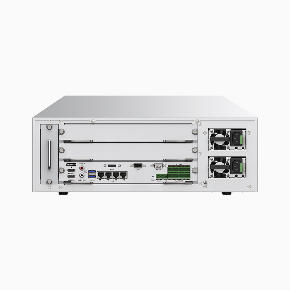 4K 256-Channel Non-PoE NVR Recorder, 32MP Resolution, 16 Hard Drive Bays, 768Mbps, 3U, 4 x NIC, Up to 160 TB Storage