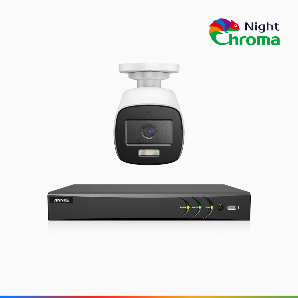 NightChroma<sup>TM</sup>  NAK500 - Updated Version, 3K 8 Channel 1 Camera TVI Security System, Acme Color Night Vision, 2960 × 1665 Resolution, f/1.0 Aperture (0.001 Lux), Built-in Microphone, IP67