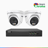 NightChroma<sup>TM</sup> NAK200 - 1080P 4 Channel 2 Cameras Wired CCTV System, Acme Color Night Vision, f/1.0 Super Aperture, 0.001 Lux, 121° FoV, Active Alignment