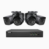 EL200 - 1080p 4 Channel Outdoor Wired Security CCTV System with 2 Bullet & 2 Turret Cameras, 3.6 MM Lens, Smart DVR with Human & Vehicle Detection, 66 ft Infrared Night Vision, 4-in-1 Output Signal, IP67