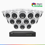 NightChroma<sup>TM</sup> NAK200 - 1080P 16 Channel 16 Cameras Wired CCTV System, Acme Color Night Vision, f/1.0 Super Aperture, 0.001 Lux, 121° FoV, Active Alignment