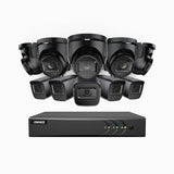 EL200 - 1080p 16 Channel Outdoor Wired Security CCTV System with 5 Bullet & 5 Turret Cameras, 3.6 MM Lens, Smart DVR with Human & Vehicle Detection, 66 ft Infrared Night Vision, 4-in-1 Output Signal, IP67