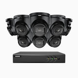 EL200 - 1080p 16 Channel Outdoor Wired Security CCTV System with 8 Cameras, 3.6 MM Lens, Smart DVR with Human & Vehicle Detection, 66 ft Infrared Night Vision, 4-in-1 Output Signal, IP67