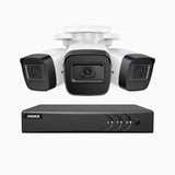 EL200 - 1080p 8 Channel Outdoor Wired Security CCTV System with 3 Cameras, 3.6 MM Lens, Smart DVR with Human & Vehicle Detection, 66 ft Infrared Night Vision, 4-in-1 Output Signal, IP67