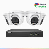 NightChroma<sup>TM</sup> NAK200 - 1080P 8 Channel 4 Cameras Wired CCTV System, Acme Color Night Vision, f/1.0 Super Aperture, 0.001 Lux, 121° FoV, Active Alignment