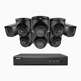 EL200 - 1080p 8 Channel Outdoor Wired Security CCTV System with 2 Bullet & 6 Turret Cameras, 3.6 MM Lens, Smart DVR with Human & Vehicle Detection, 66 ft Infrared Night Vision, 4-in-1 Output Signal, IP67
