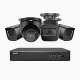 EL200 - 1080p 8 Channel Outdoor Wired Security CCTV System with 3 Bullet & 1 Turret Cameras, 3.6 MM Lens, Smart DVR with Human & Vehicle Detection, 66 ft Infrared Night Vision, 4-in-1 Output Signal, IP67