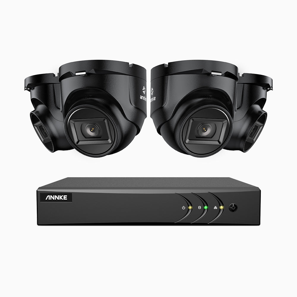 EL200 - 1080p 8 Channel Outdoor Wired Security CCTV System with 4 Cameras, 3.6 MM Lens, Smart DVR with Human & Vehicle Detection, 66 ft Infrared Night Vision, 4-in-1 Output Signal, IP67