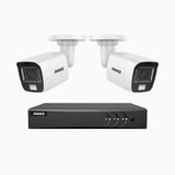 ADLK200 - 1080P 8 Channel 2 Dual Light Cameras Wired Security System, Color & IR Night Vision, 4-in-1 Output Signal, Built-in Microphone, IP67 Weatherproof