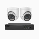 ADLK200 - 1080P 8 Channel 2 Dual Light Cameras Wired Security System, Color & IR Night Vision, 4-in-1 Output Signal, Built-in Microphone, IP67 Weatherproof