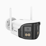 WCD400P - 4MP Wireless Outdoor Dual-Lens WiFi Security Camera, 170° Ultra-wide Angle, 2.4G/5G Dual-Band WiFi, Full Color Night Vision, Two-Way Audio, Cloud & Max. 256 GB Local Storage, Works with Alexa