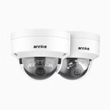 C1200 - 2 PCS 4K 12MP Outdoor Dual Light PoE Security Camera, Color & IR Night Vision, Human & Vehicle Detection, H.265+, Built-in Microphone, Max. 512 GB Local Storage, IP67
