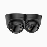 FCD800 - 2-Pack 4K 8MP Seamless Dual-Lens Outdoor PoE Security Camera, 77° Vertical FOV, 180° Panoramic Coverage, Smart Color Night Vision & Active Deterrence, Two-Way Audio