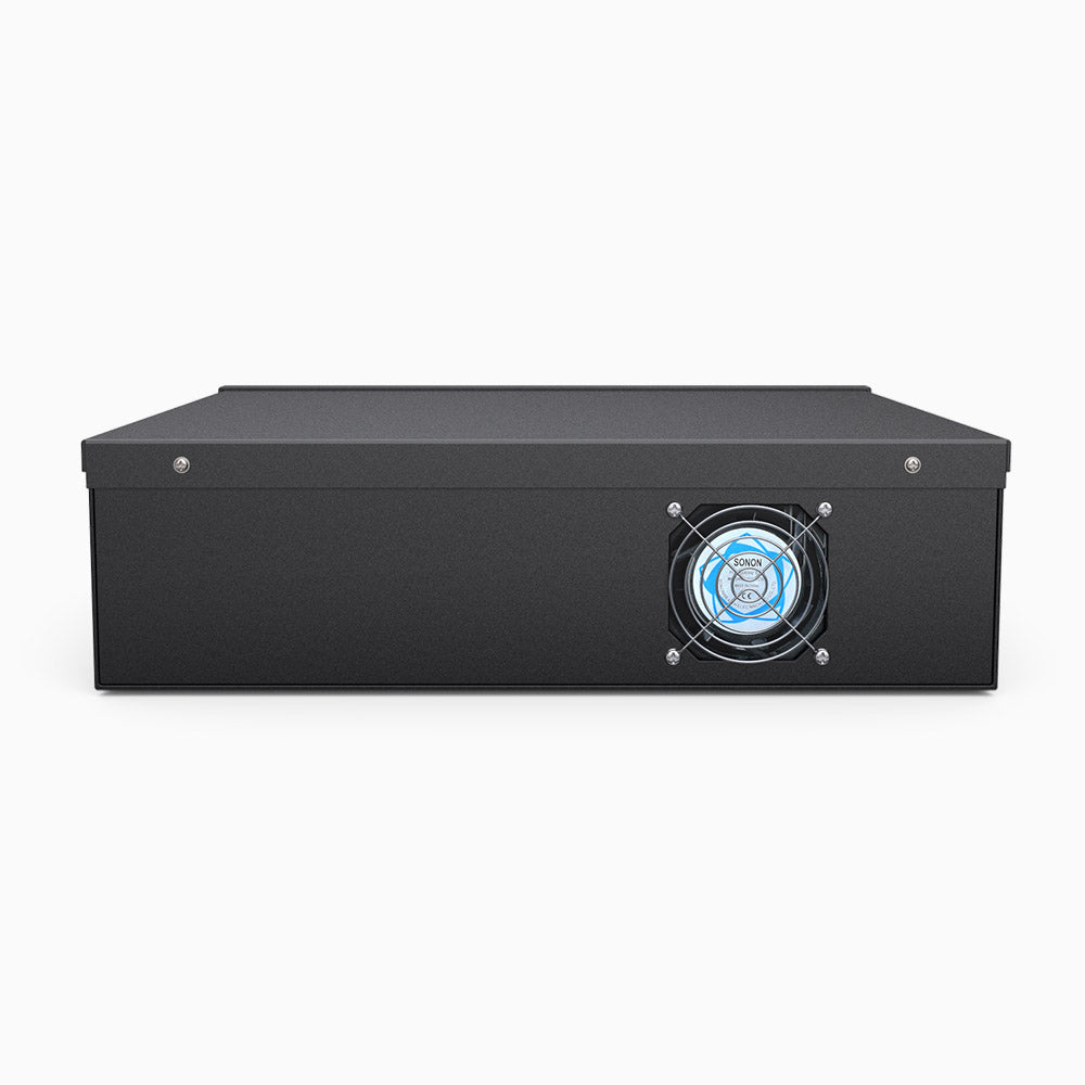 Heavy Duty DVR Security Lock Box 16 Gauge with Fan, 1.2 mm Thickness Steel, Adjustable Mounting Rails