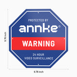 ANNKE 10" Heavy Duty 100% Aluminum Security Sign, Reflective & Fade Resistant Outdoor Surveillance Warning Sign for Home/Yard/Property Protection