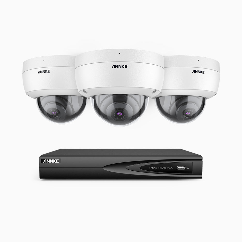 H500 - 3K 4 Channel 3 Cameras PoE Security System, EXIR 2.0 Night Vision, Built-in Mic & SD Card Slot, RTSP Supported ,IP67 Waterproof, RTSP Supported