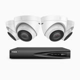 H500 - 3K 4 Channel 4 Cameras PoE Security System, EXIR 2.0 Night Vision, Built-in Mic & SD Card Slot, RTSP Supported ,IP67 Waterproof, RTSP Supported