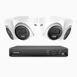 H500 - 3K 4 Channel 4 Cameras PoE Security System, Smart Dual Light Night Vision, 3072 × 1728 @ 20fps, Smart Human & Vehicle Detection, Built-in Microphone, IP67