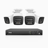 H800 - 4K 4 Channel 4 Cameras PoE Security System, Human & Vehicle Detection, Color & IR Night Vision, Built-in Mic, RTSP Supported