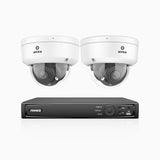 AZH800 - 4K 4 Channel 2 Cameras PoE Security System, 4X Optical Zoom, 2.8 - 12 MM Motorized Varifocal Lens, Smart Dual Light Night Vision, Motion Detection 2.0, Built-in Microphone, Siren & Strobe Alarm, Upgraded Version