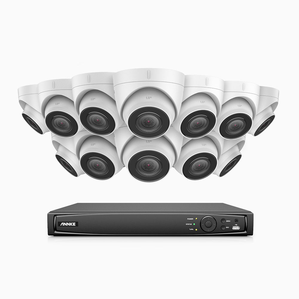 H500 - 3K 16 Channel 12 Cameras PoE Security System, EXIR 2.0 Night Vision, Built-in Microphone & SD Card Slot,IP67 Waterproof, RTSP Supported, Works with Alexa