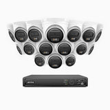 H500 - 3K 16 Channel 16 Cameras PoE Security System, Smart Dual Light Night Vision, 3072 × 1728 @ 20fps, Smart Human & Vehicle Detection, Built-in Microphone, IP67