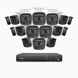 H300 - 2K 3MP 16 Channel 16 Cameras PoE Security System, EXIR 2.0 Night Vision, Motion Detection, H.265+, IP67 Waterproof