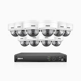 H800 - 4K 16 Channel 10 Cameras PoE Security System, Human & Vehicle Detection, Built-in Mic, Color & IR Night Vision, RTSP Supported