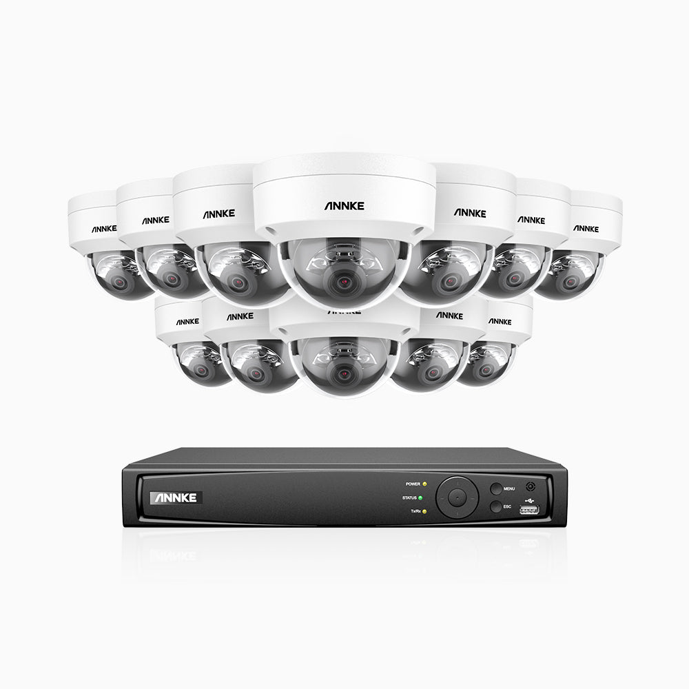 H800 - 4K 16 Channel 12 Cameras PoE Security System, Human & Vehicle Detection, Built-in Micphone, Color & IR Night Vision, RTSP Supported