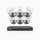 H800 - 4K 16 Channel 6 Cameras PoE Security System, Human & Vehicle Detection, Built-in Microphone, Color & IR Night Vision, RTSP Supported