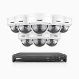 H1200 - 4K 12MP 16 Channel 8 Cameras PoE Security System, Color & IR Night Vision, Human & Vehicle Detection, H.265+, Built-in Microphone, Max. 512 GB Local Storage, IP67