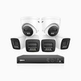 H800 - 4K 16 Channel PoE Security System with 4 Bullet & 2 Turret Cameras, Human & Vehicle Detection, Color & IR Night Vision, Built-in Mic, RTSP Supported
