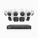 H800 - 4K 16 Channel PoE Security System with 4 Bullet & 6 Turret Cameras, Human & Vehicle Detection, Color & IR Night Vision, Built-in Mic, RTSP Supported