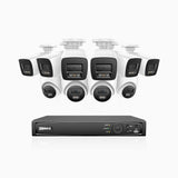 H800 - 4K 16 Channel PoE Security System with 6 Bullet & 4 Turret Cameras, Human & Vehicle Detection, Color & IR Night Vision, Built-in Mic, RTSP Supported