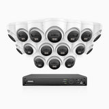 H800 - 4K 16 Channel 16 Cameras PoE Security System, Built-in Microphone, Human & Vehicle Detection, Color & IR Night Vision, RTSP Supported